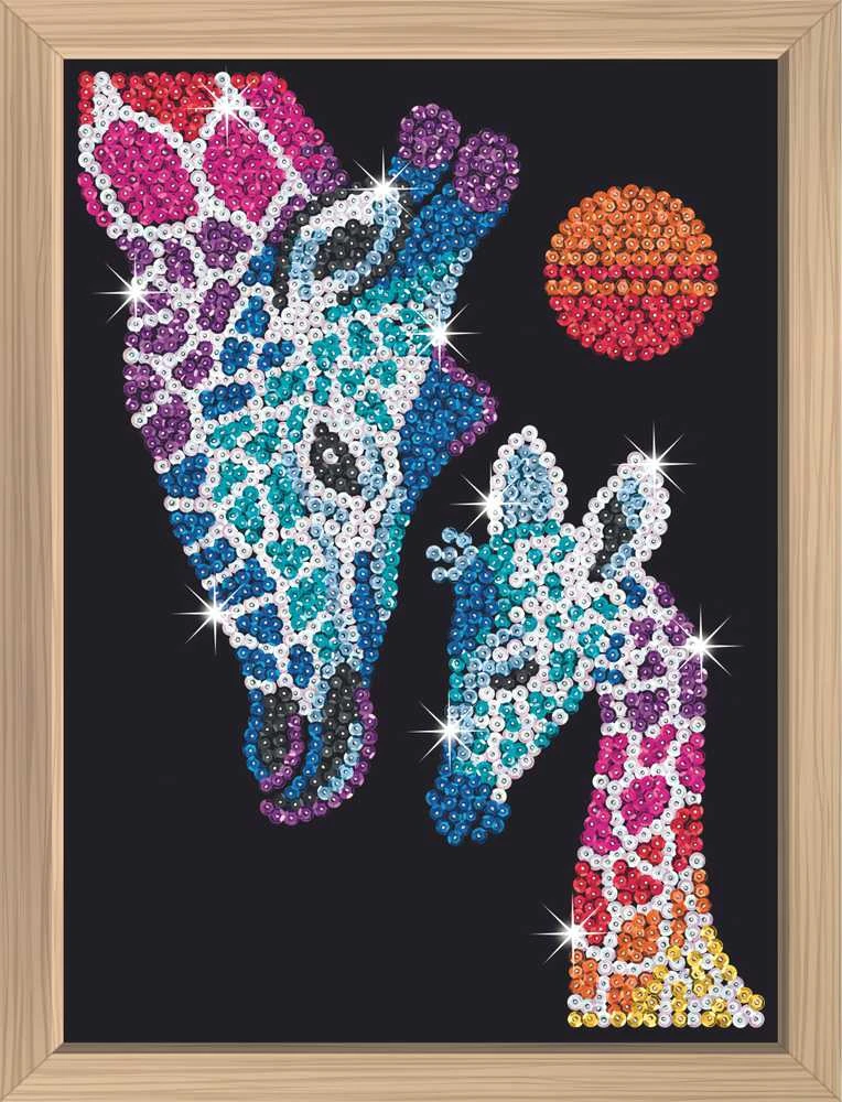 KITFIX DIY „Sequin Art“ mėlynasis rinkinys „Žirafos“