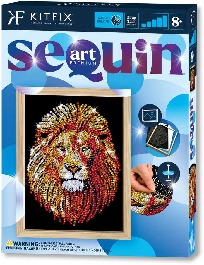 KITFIX DIY „Sequin Art“ mėlynasis rinkinys „Liūtas“