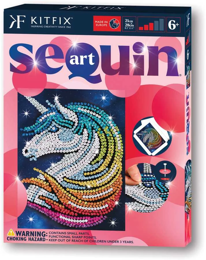 KITFIX DIY „Sequin Art“ raudonasis rinkinys „Vienaragis“