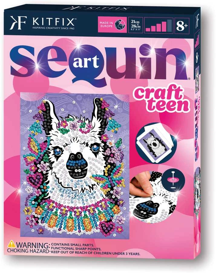 KITFIX DIY „Sequin Art Teen“ rinkinys „Lama“