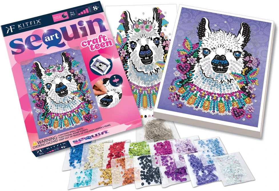KITFIX DIY „Sequin Art Teen“ rinkinys „Lama“