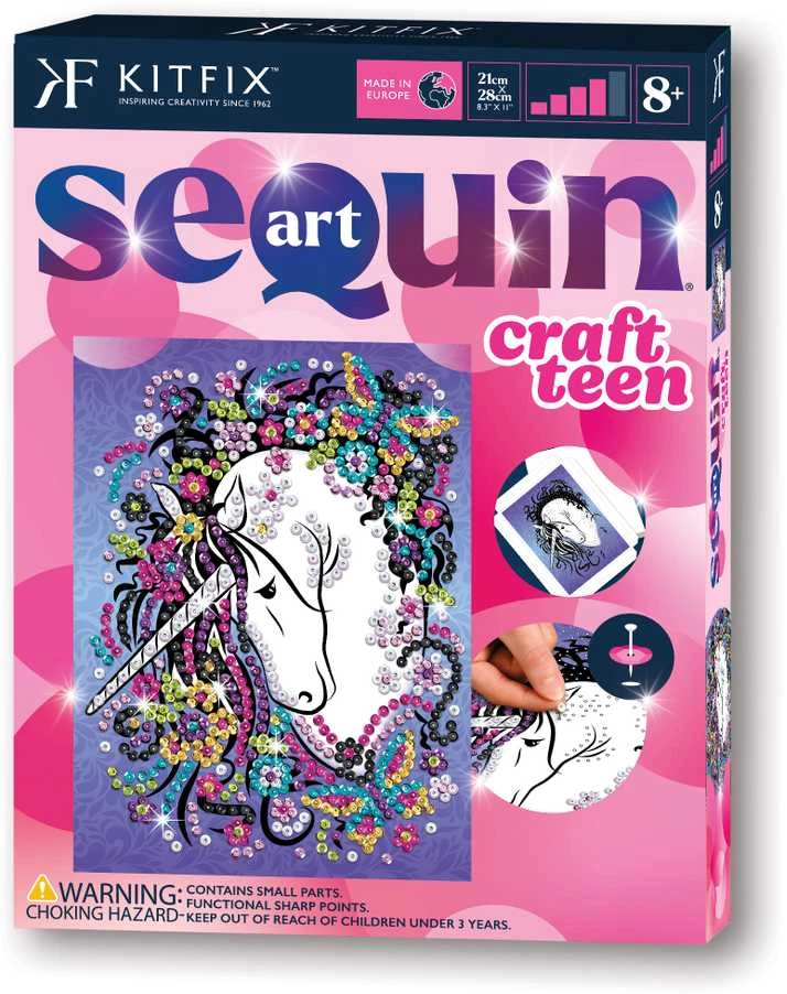 KITFIX DIY „Sequin Art Teen“ rinkinys „Vienaragis“