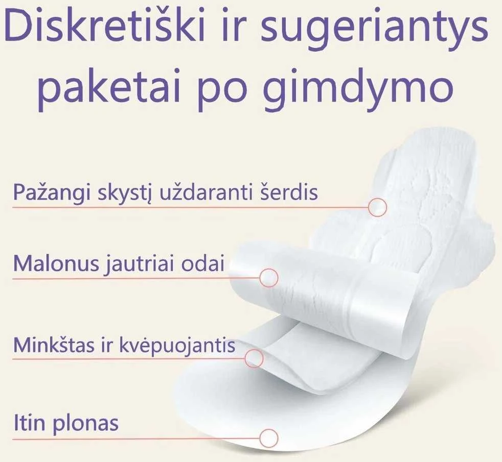 LANSINOH diskretiški ir sugeriantys paketai M, praėjus 2 savaitėms po gimdymo Discreet&Absorbent, 12 vnt.