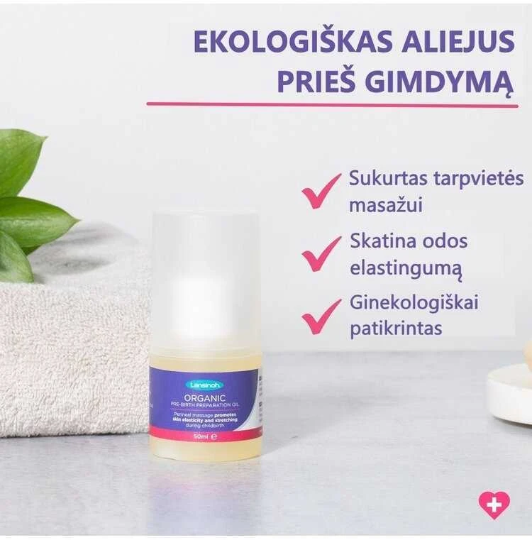LANSINOH ekologiškas aliejus prieš gimdymą