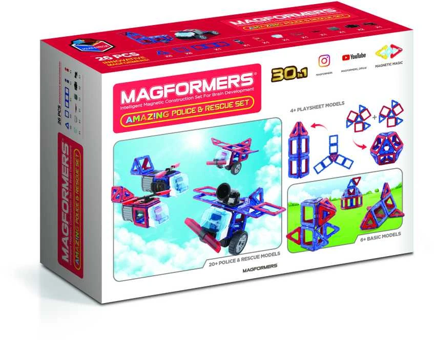 MAGFORMERS Magnetinis rinkinys „Pagalbos tarnybos“, 26 vnt.
