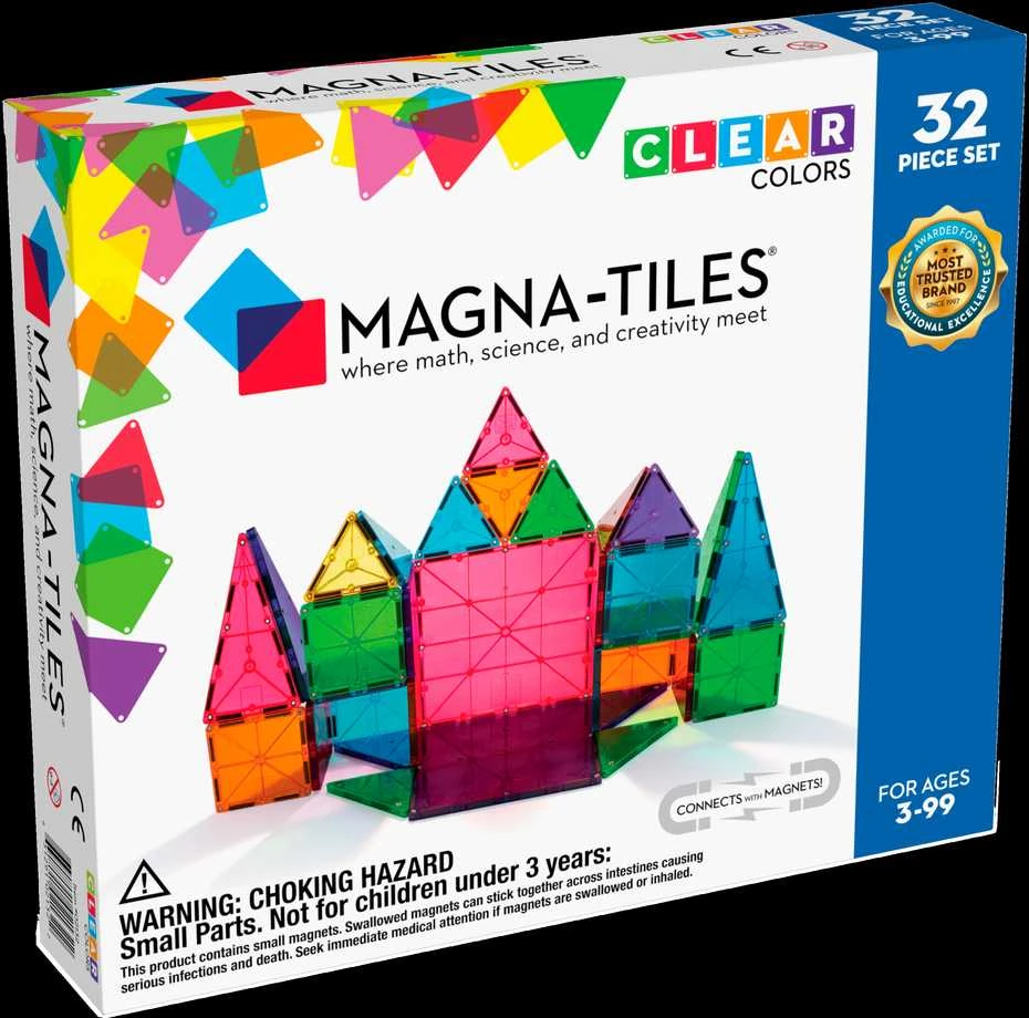 MAGNA-TILES Magnetinis permatomas konstruktorius, 32 det.
