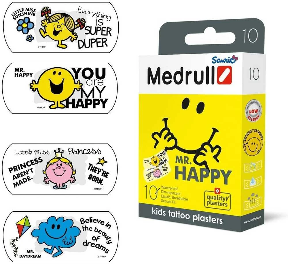 Irwin Medrull vaikiški pleistrai MR.HAPPY, 10 vnt.
