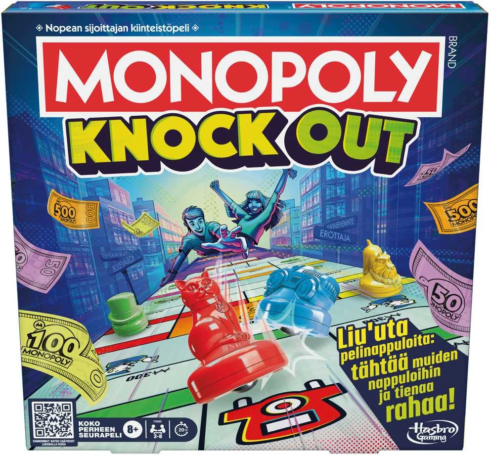 Hasbro MONOPOLY Stalo žaidimas „Knockout“ (suomių kalba)