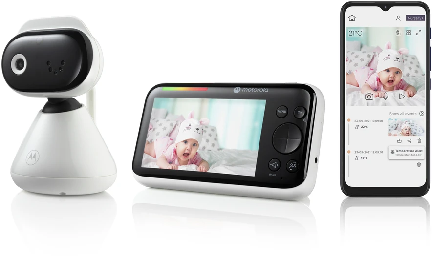 Mobili auklė Motorola PIP1500 Connect, baltos spalvos (kamera + stebėjimo monitorius)