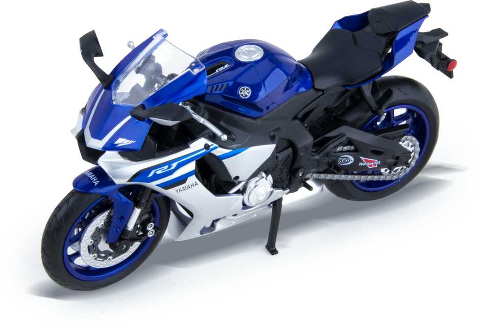 MSZ Motorcycle Yamaha 1:12 YZF-R1 This modelis is a 1:12 scale motorcycle; Height 10 cm, Plotis 6.3 cm, Gylis 17.3 cm
