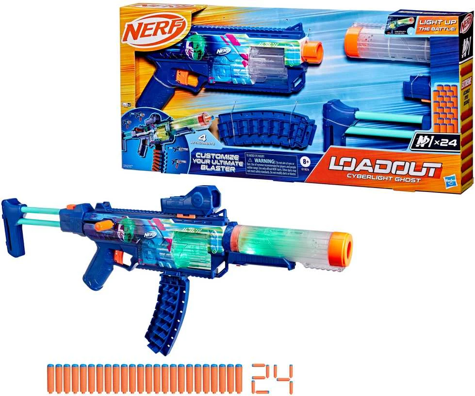 Žaislinis šautuvas Nerf Loadout Blaster Cyberlight Ghost