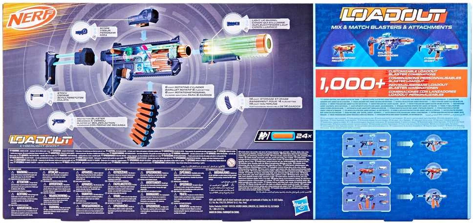 Žaislinis šautuvas Nerf Loadout Blaster Cyberlight Ghost
