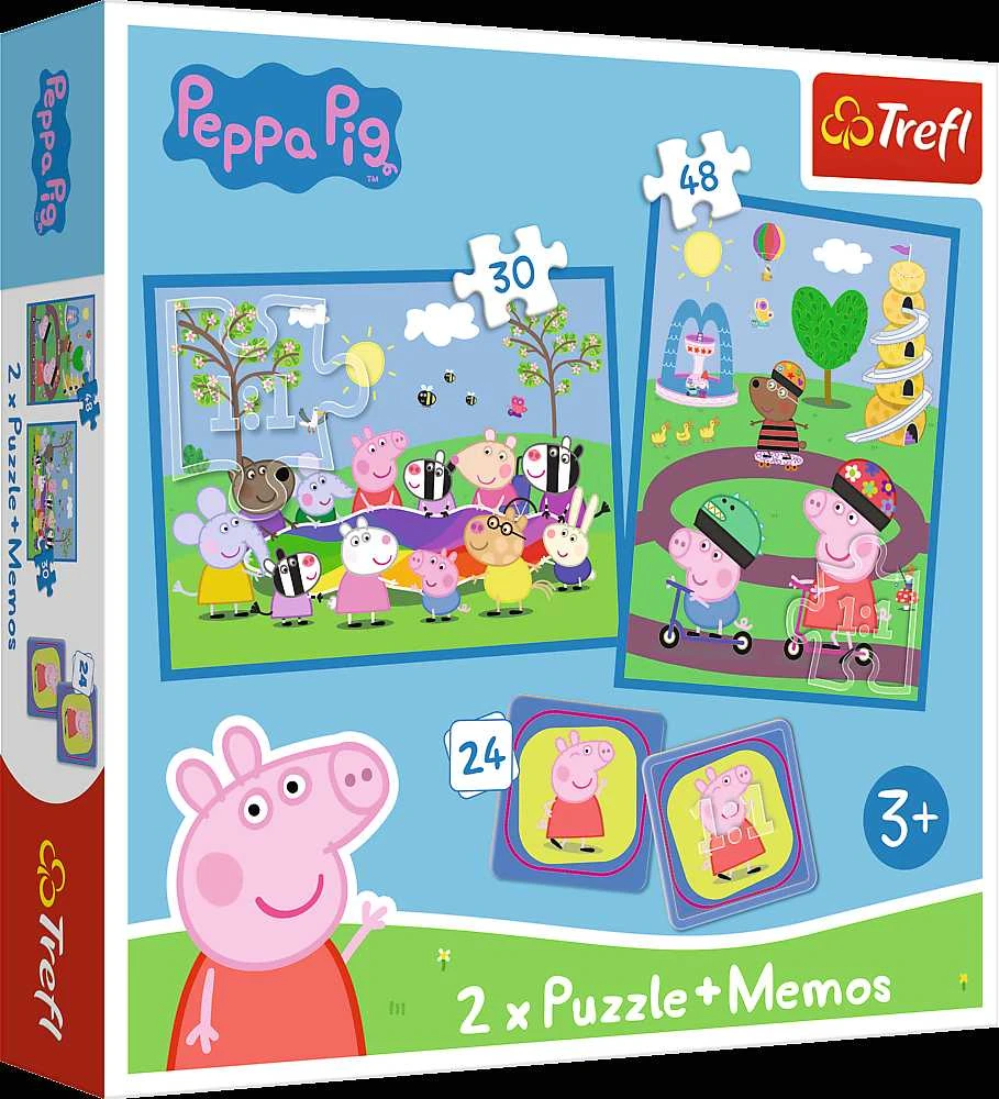 TREFL PEPPA PIG 30+ 48+ 24 memo kortelės, dėlionė-žaidimas „Pepa“