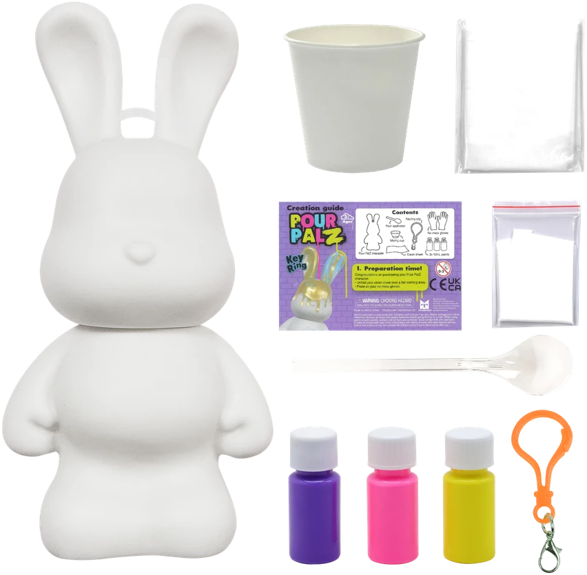 Pour Palz DIY Mini dažų zuikutis su pakabučiu