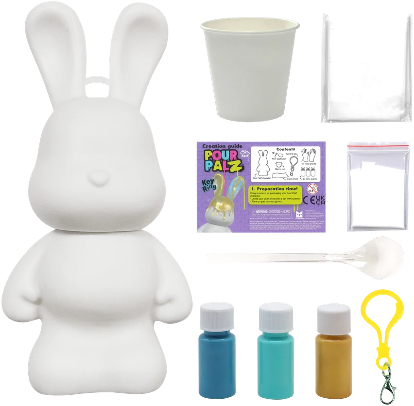 Pour Palz DIY Mini dažų zuikutis su pakabučiu