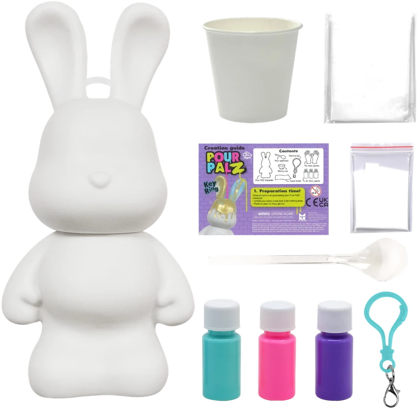Pour Palz DIY Mini dažų zuikutis su pakabučiu