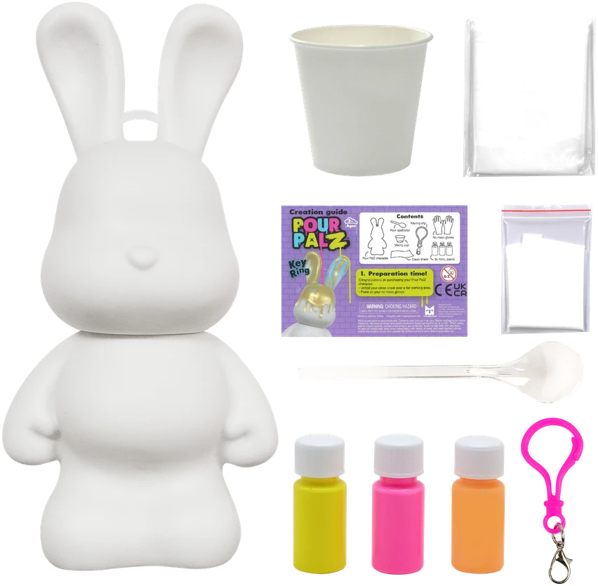 Pour Palz DIY Mini dažų zuikutis su pakabučiu