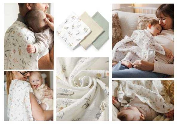 Sanaset Baby BabyOno Babyono vystyklai medvilniniai 3 vnt žalias 828/04