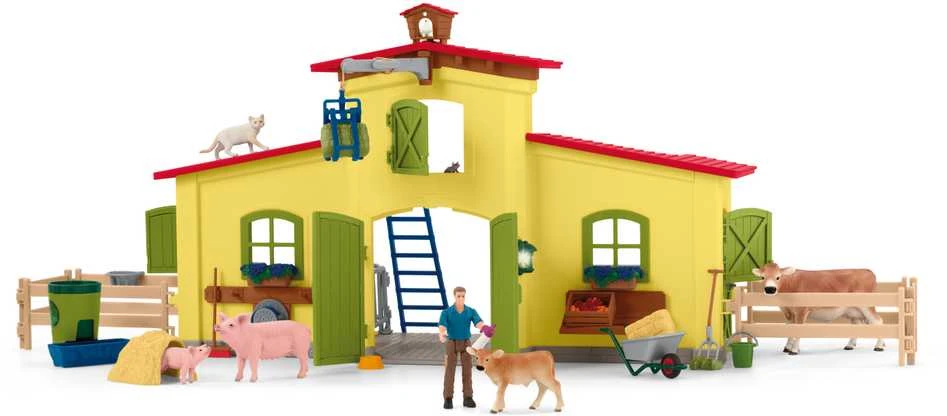 SCHLEICH FARM WORLD Didelis tvartas su gyvūnais ir priedais
