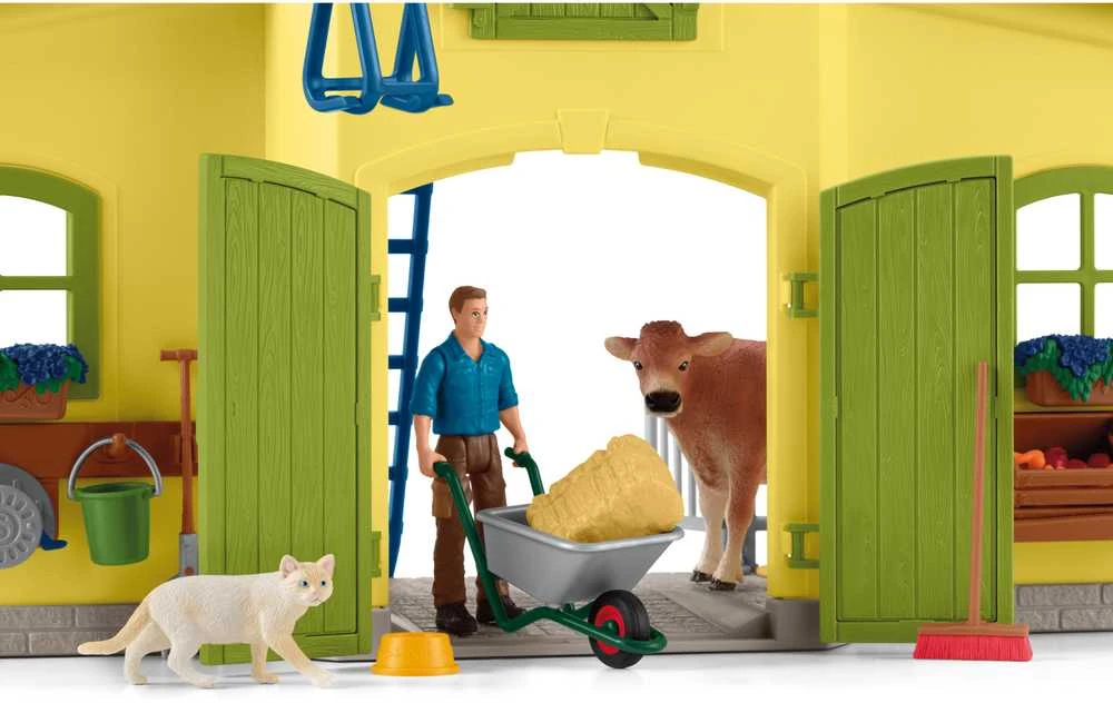 SCHLEICH FARM WORLD Didelis tvartas su gyvūnais ir priedais