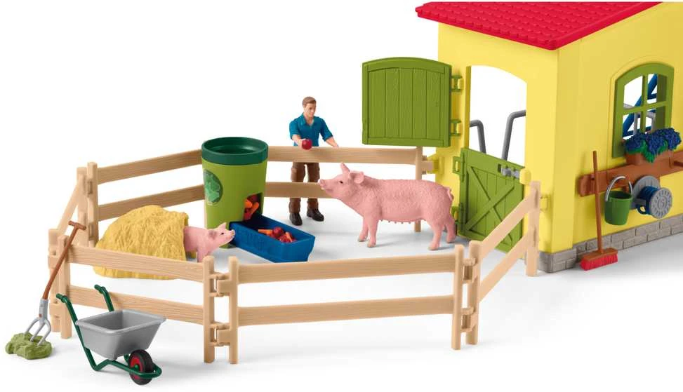 SCHLEICH FARM WORLD Didelis tvartas su gyvūnais ir priedais