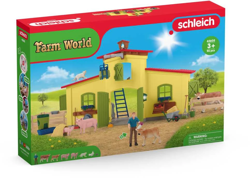 SCHLEICH FARM WORLD Didelis tvartas su gyvūnais ir priedais