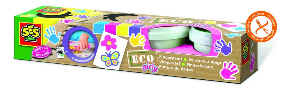 SES Eco Girly 4 spalvų pirštų dažai