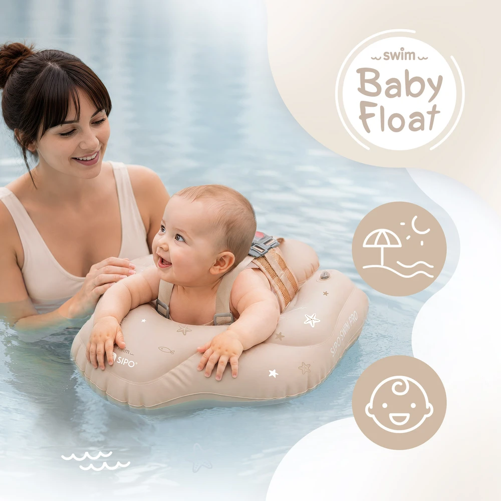Hipo SIPO pripučiamas plaukimo ratas kūdikiams vaikams 6-36 m 11–18kg kreminis SWM102TR SWM102TR