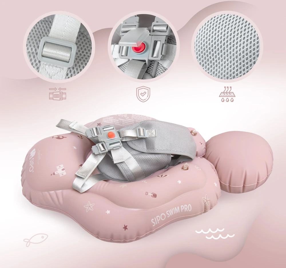 Hipo SIPO pripučiamas plaukimo ratas kūdikiams vaikams 6-36 m 11–18kg rožinis SWM101TR SWM101TR