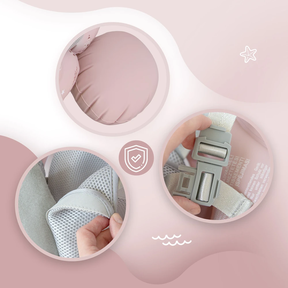 Hipo SIPO pripučiamas plaukimo ratas kūdikiams vaikams 6-36 m 11–18kg rožinis SWM101TR SWM101TR