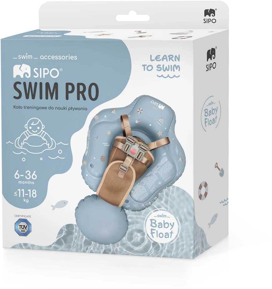 Hipo SIPO pripučiamas plaukimo ratas kūdikiams vaikams 6-36 m 11–18kg mėlynas SWM103TR