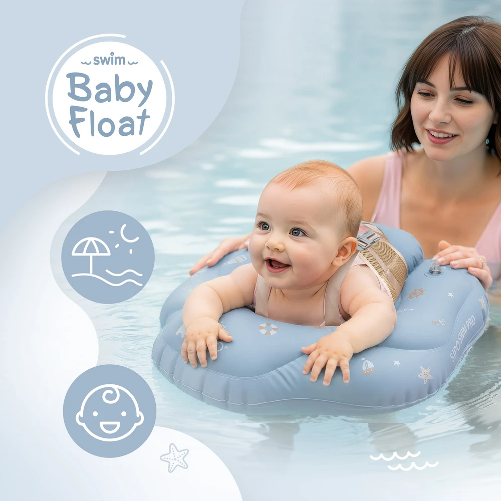Hipo SIPO pripučiamas plaukimo ratas kūdikiams vaikams 6-36 m 11–18kg mėlynas SWM103TR