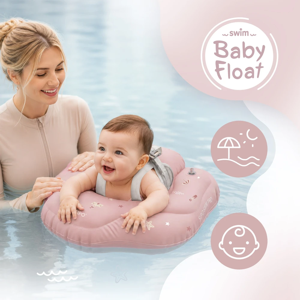 Hipo SIPO pripučiamas plaukimo ratas kūdikiams vaikams 6-36 m 11–18kg rožinis SWM101TR SWM101TR