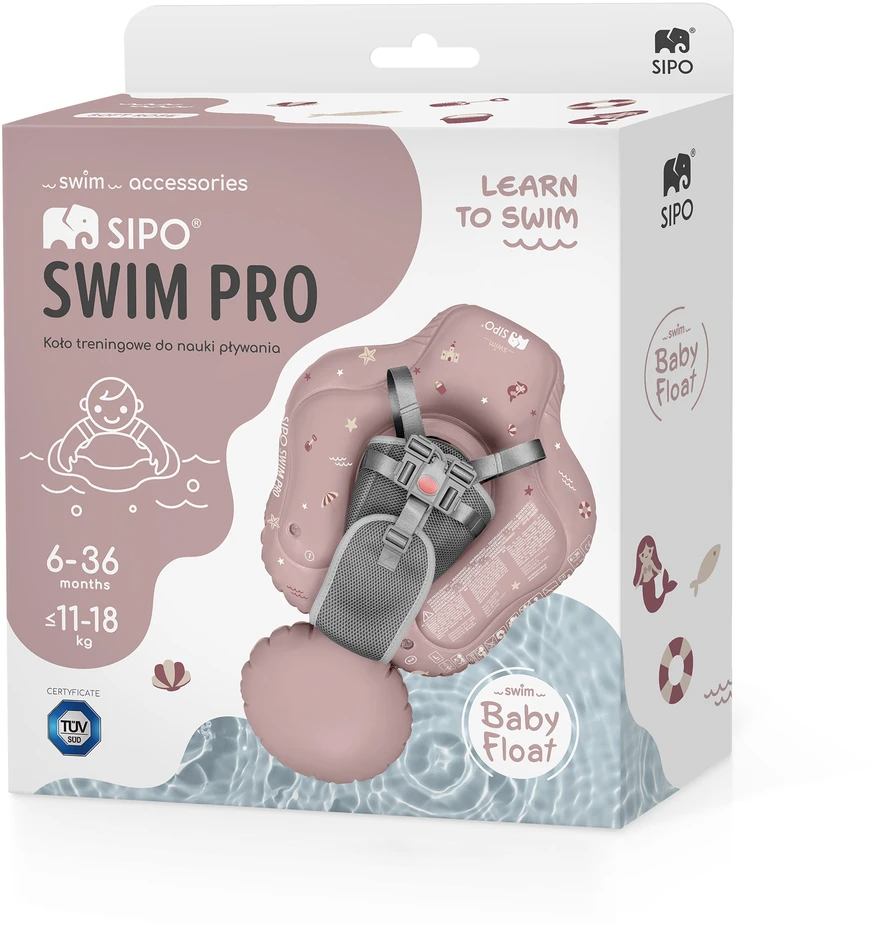 Hipo SIPO pripučiamas plaukimo ratas kūdikiams vaikams 6-36 m 11–18kg rožinis SWM101TR SWM101TR