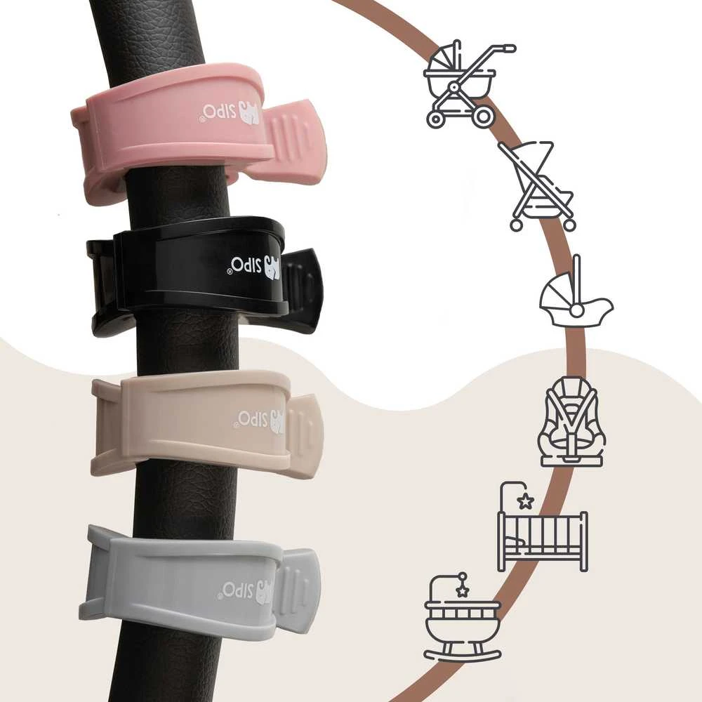 Rosfix SIPO spaustukai vežimėliams 2vnt juodi SCA-20BL