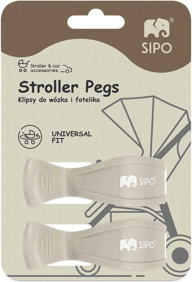 Aptel SIPO spaustukai vežimėliams 2vnt kreminiai SCA-20BE