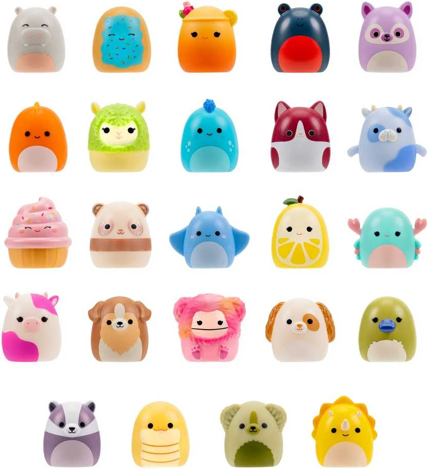 SQUISHMALLOWS CLIP-A-LONGS Herojai-siurprizai, 3 vnt., 2,5 cm