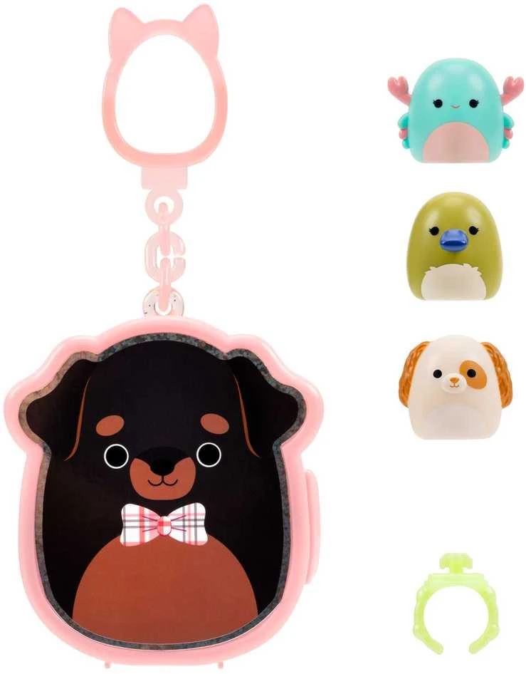 SQUISHMALLOWS CLIP-A-LONGS Herojai-siurprizai, 3 vnt., 2,5 cm