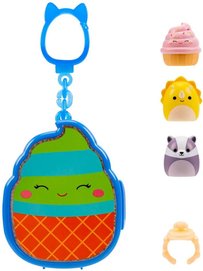 SQUISHMALLOWS CLIP-A-LONGS Herojai-siurprizai, 3 vnt., 2,5 cm