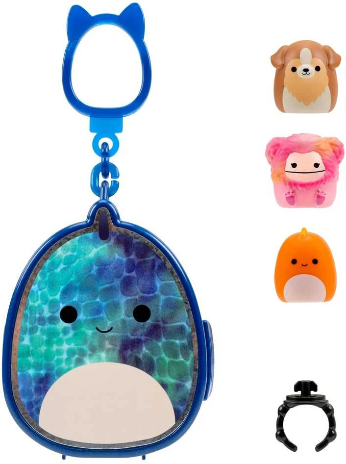 SQUISHMALLOWS CLIP-A-LONGS Herojai-siurprizai, 3 vnt., 2,5 cm