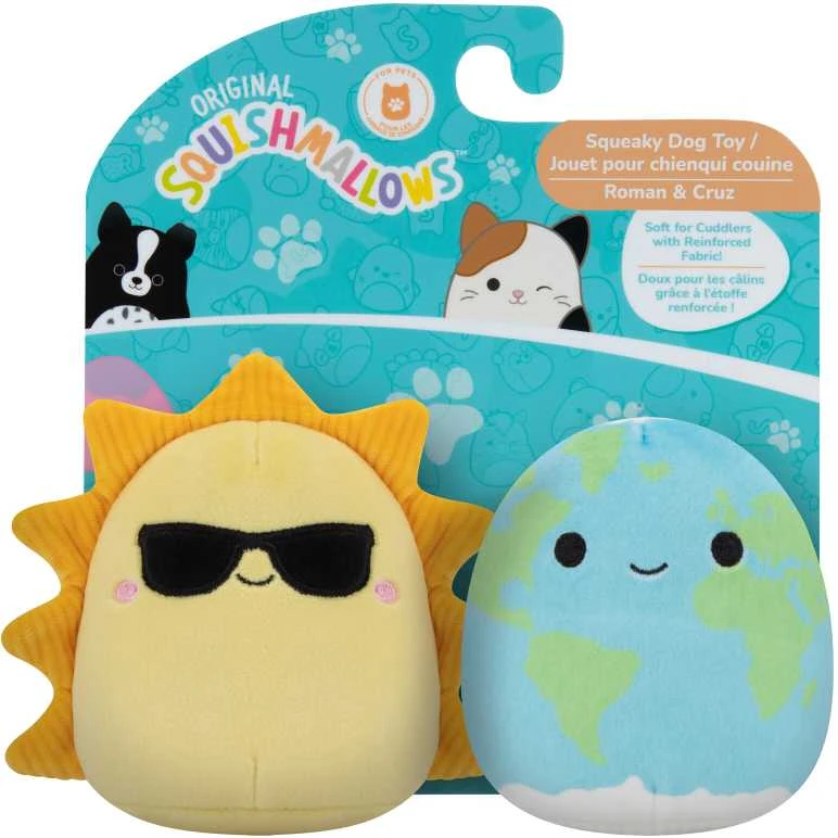 SQUISHMALLOWS Šuns žaislai, 9 cm, 2 vnt.