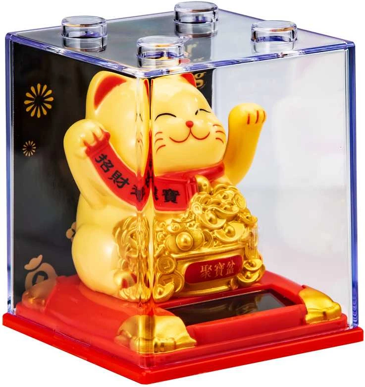 SZ TOYS Mojuojantis sėkmės katinas, 8 cm