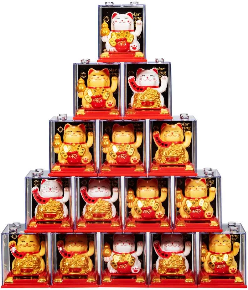 SZ TOYS Mojuojantis sėkmės katinas, 8 cm