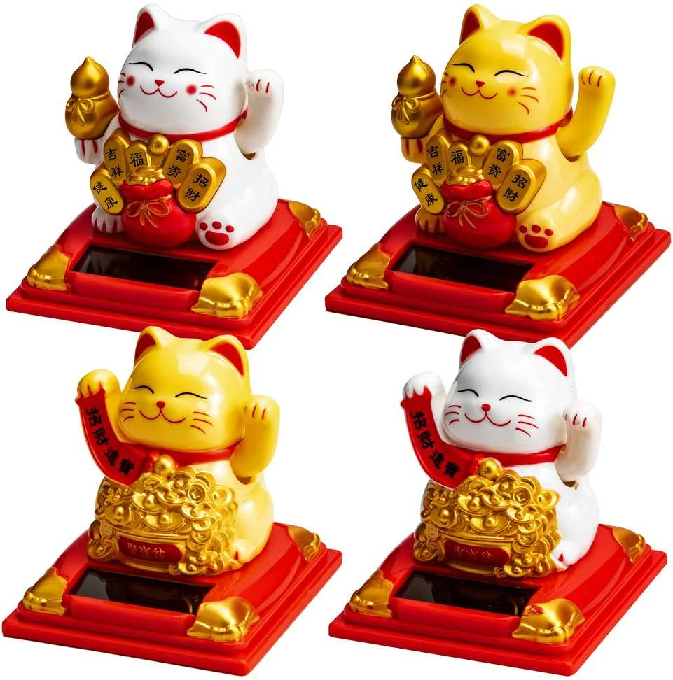 SZ TOYS Mojuojantis sėkmės katinas, 8 cm