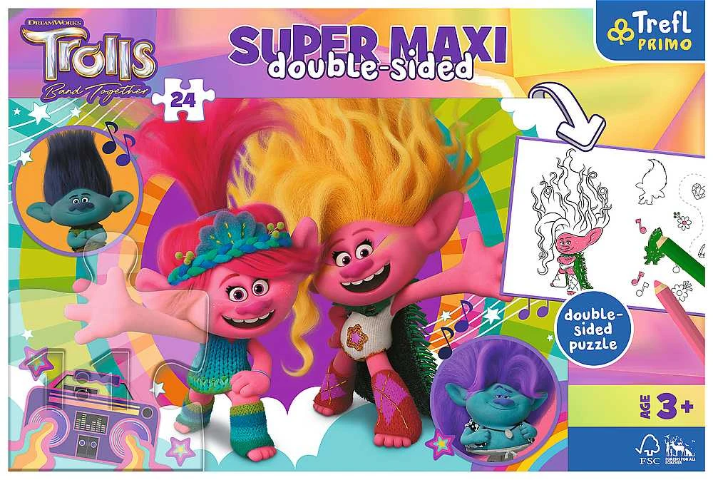 TROLLS TREFL Super maxi dėlionė, 24 det.