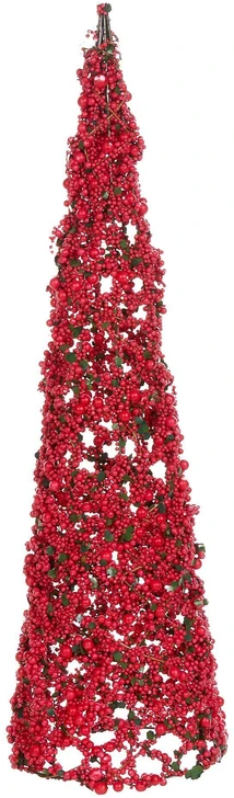 2 dekoracinių figūrėlių rinkinys Beliani ROSAN Kalėdų eglutė 52/60 cm raudonas
