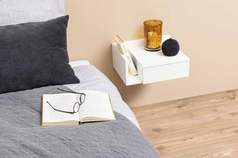 Home4You Actona Naktinė spintelė Ashlan II Balta