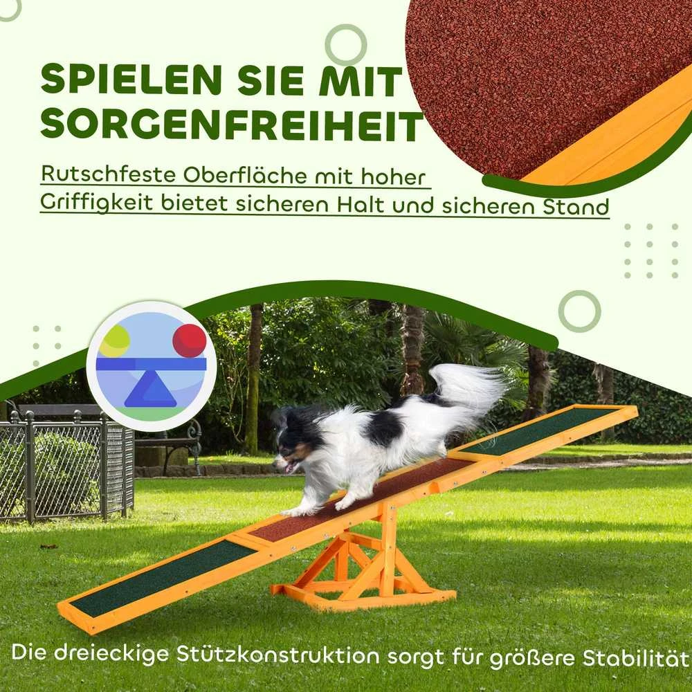 PawHut šunų sūpynės, agility sūpynės šunims, žaislas šuniukams, dresūros įranga, 180 x 30 x 30 cm