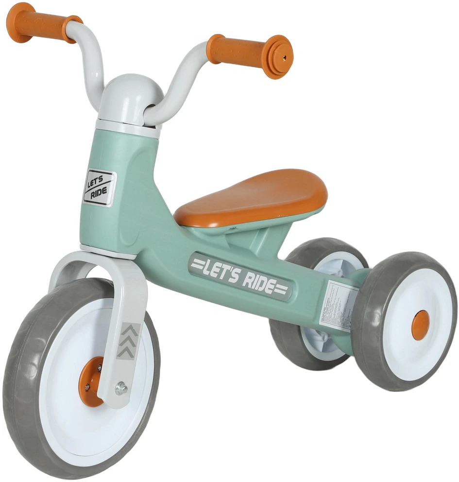 AIYAPLAY balansinis dviratukas mažyliams be pedalų, 3 tylūs ratai, 12-36 mėnesių berniukams ir mergaitėms, tinka naudoti lauke ir viduje, žalias