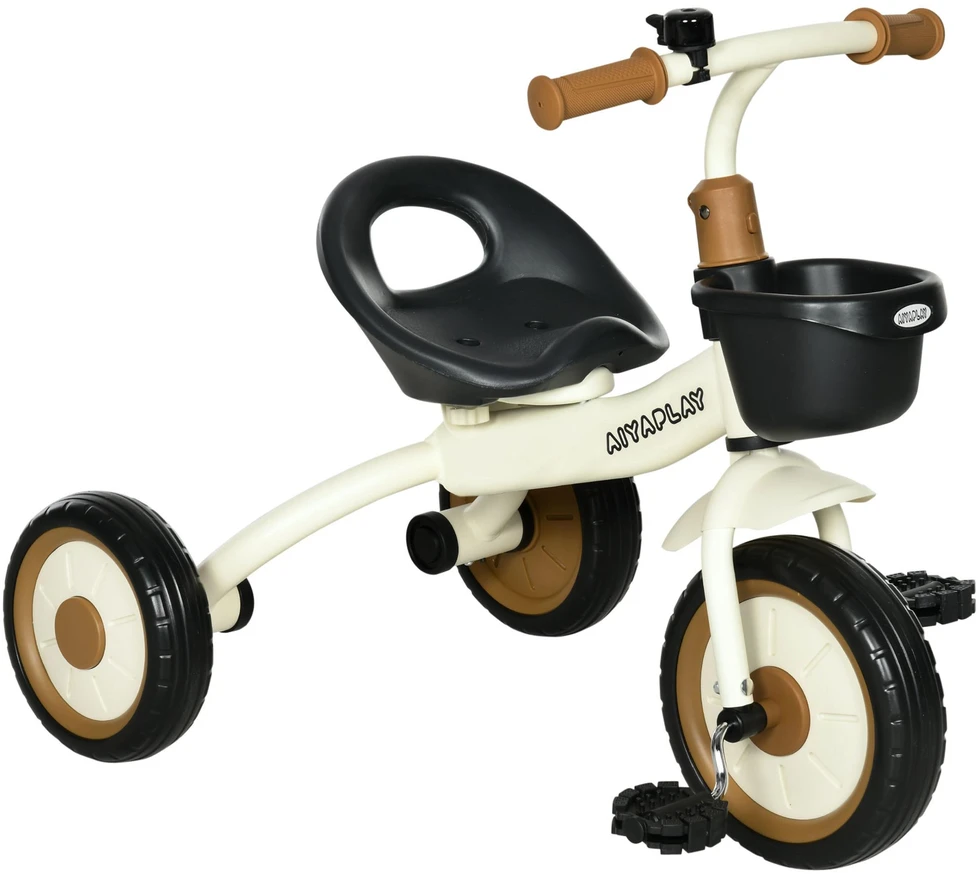AIYAPLAY triratukas, vaikiškas dviratis su reguliuojama sėdyne, paspirtukas su krepšeliu, skambučiu, vaikiškas dviratis su pedalais, dviratukas vaikams nuo 2-5 metų